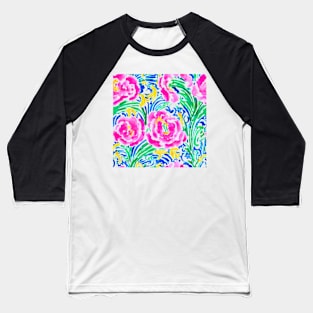 Roses and branches watercolor seamless pattern Baseball T-Shirt